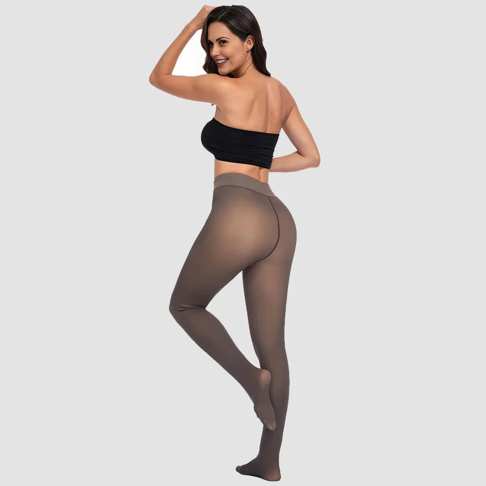 Fleece Lined Tights - One Lined Seamed