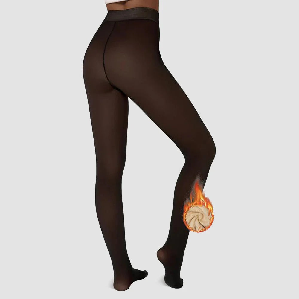 Fleece Lined Tights - One Lined Seamed